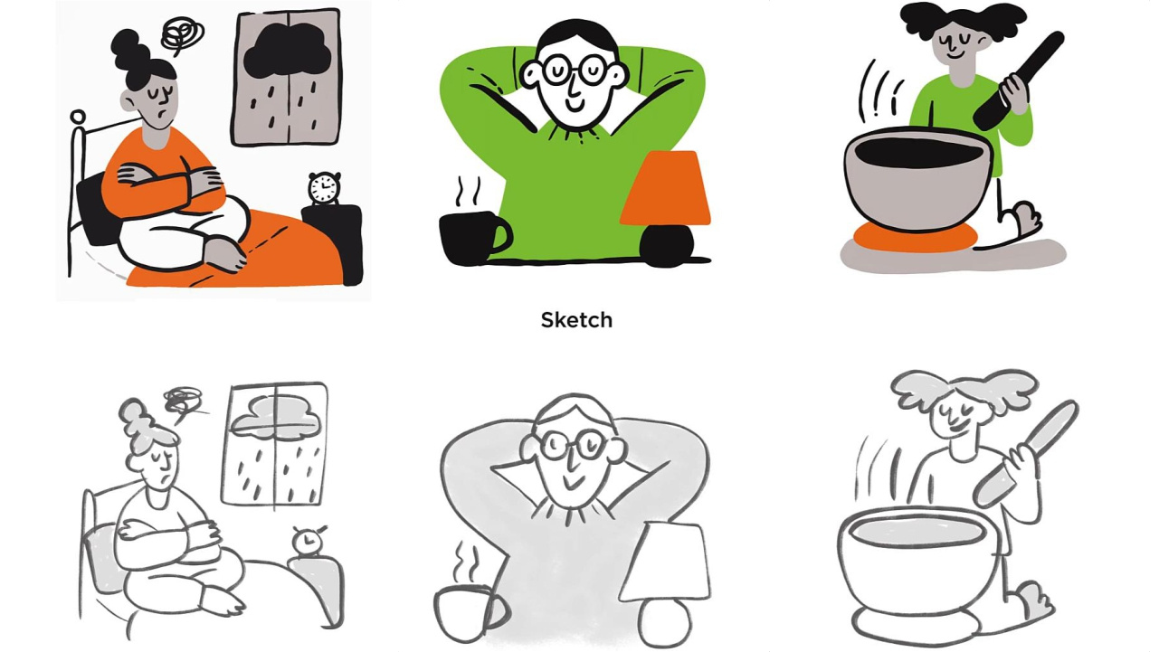 Mental Health & Meditation UI Illustrations Web & Mobile Apps app design digital illustration doodle doodle illustration hero section illustraion in ui design illustration line illustration mobile app onboarding product design saas ui ui design illustration ui illustration user interface web design web illustration