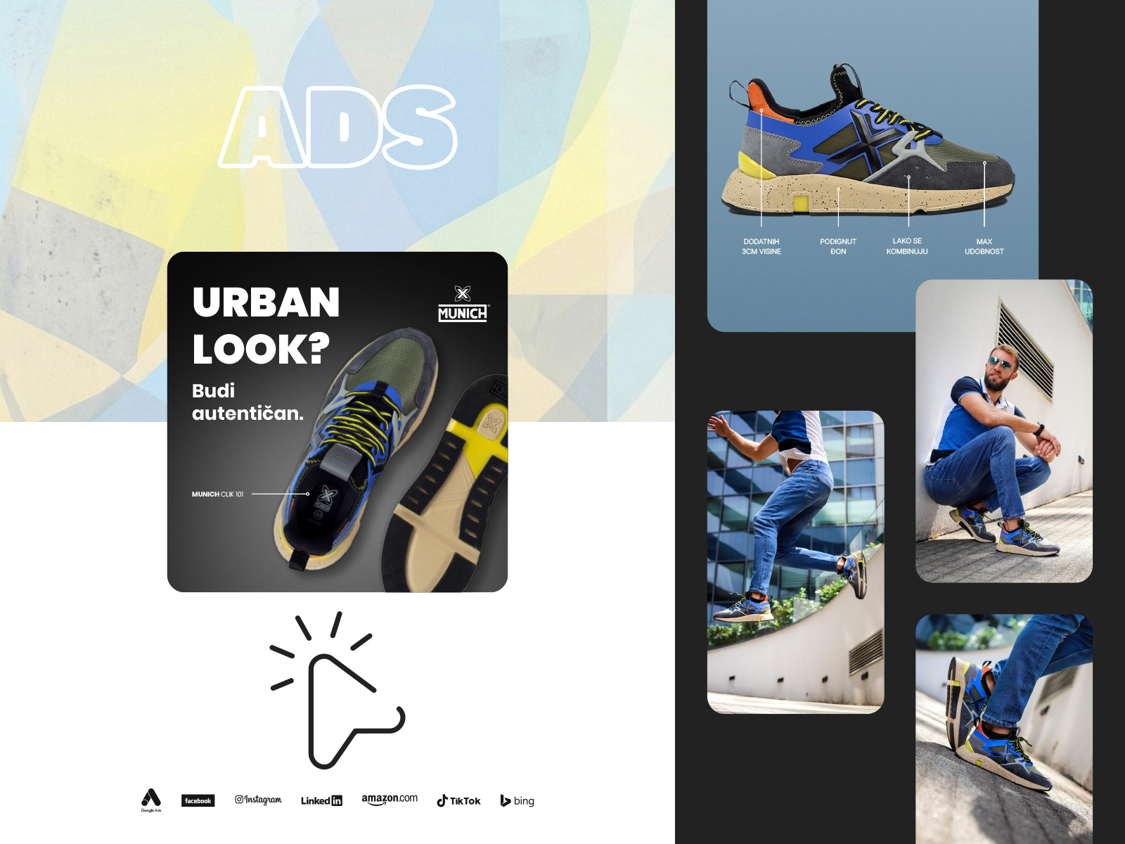 High-performing 𝗯𝗮𝗻𝗻𝗲𝗿 𝗮𝗱𝘀 for 𝗺𝗼𝗱𝗲𝗿𝗻 𝗯𝗿𝗮𝗻𝗱 ads banner banner ads branding casual commercial design design digital advertising fashion fashion marketing graphic design lifestyle product marketing sneakers social media ads sport static urban urban lifestyle visual identity