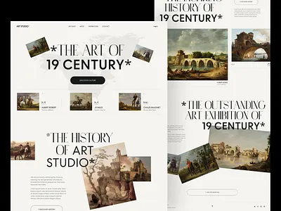 Art Studio Landing Page art studio artwork awe digitalart gallery homepage minimal photography typography ui ux web web3
