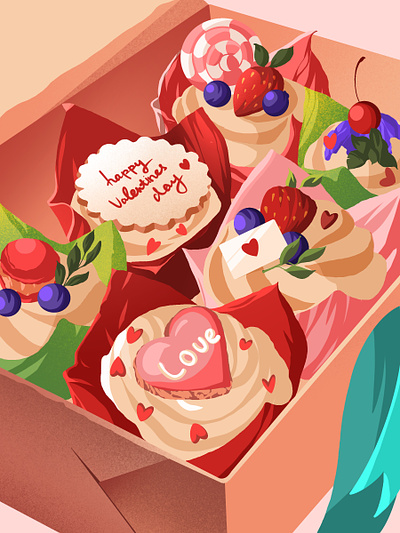 Valentine’s Day artwork biscuits candy candy bar chocolate cupcakes food lollipop love strawberry valentines day