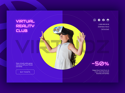 Promotion banner for Virtual reality club banner design figma illustration ui ui design