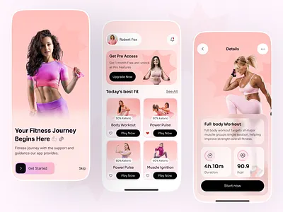 Fitness App Design clean ui fitness fitness app fitness mobile app fitness ui gym gym app health app mobile product design training app workout ui