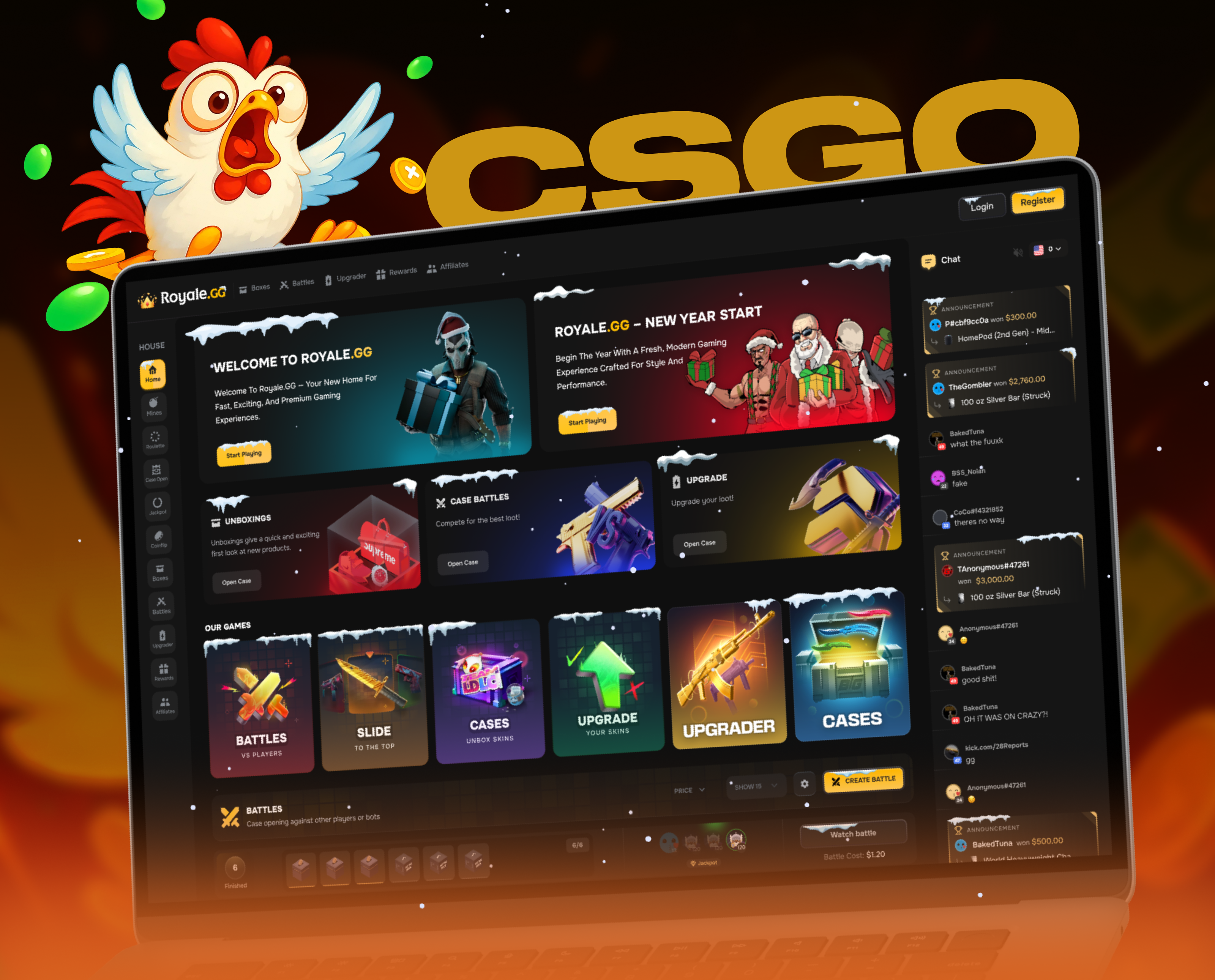 CSGO - Casino Design battles betting csgo cases casino casino cases casino slots counter strike cs go case opening csgo csgo cases csgo casino csgo design csgo open cases gambling game interface game ui gaming skins upgrade web