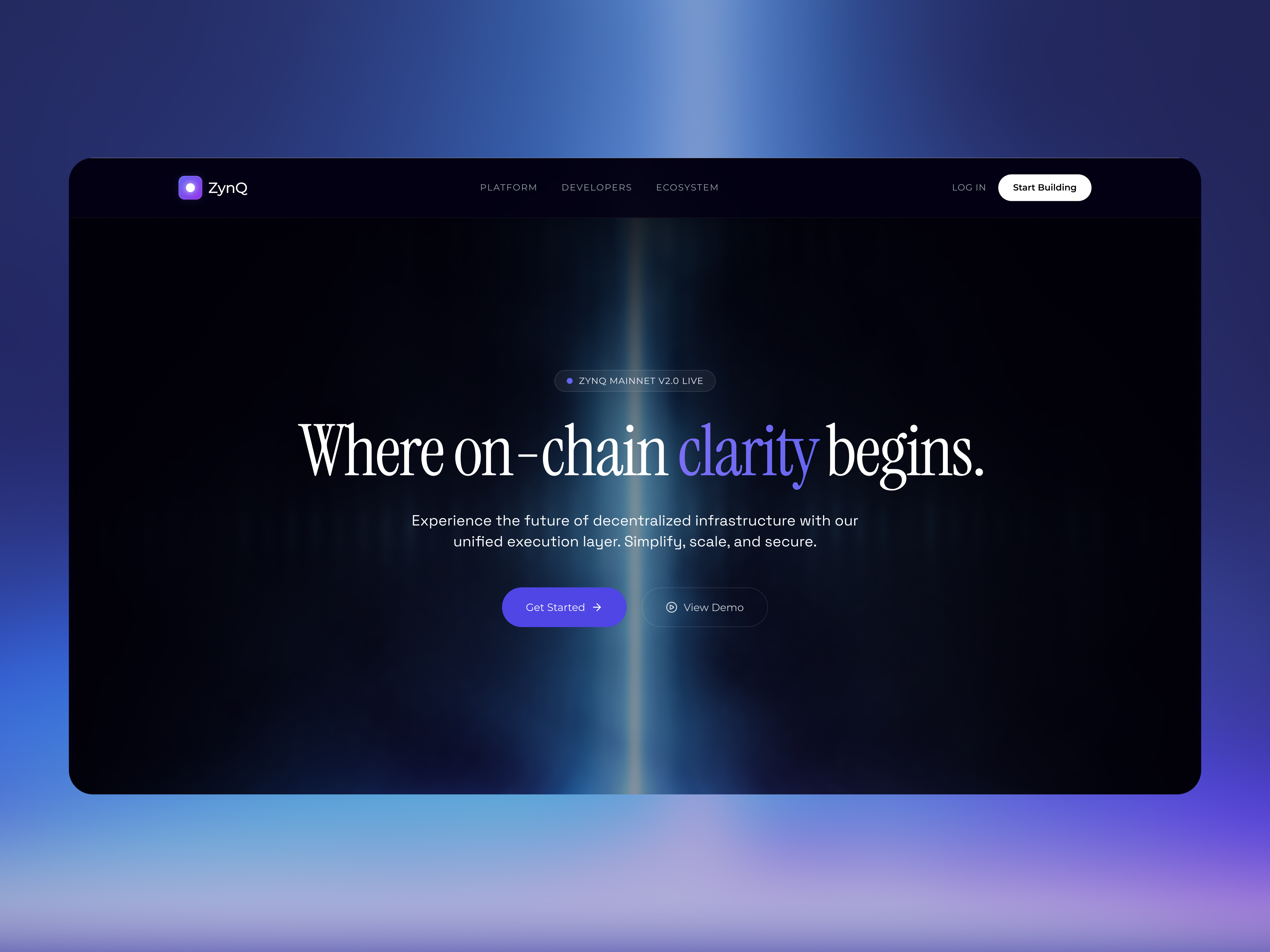 Web3 UI UX Design and Landing Page for ZynQ Blockchain Platform blockchain interface crypto ux design agency digital experience interaction design responsive design ui ux design user journey web3 design