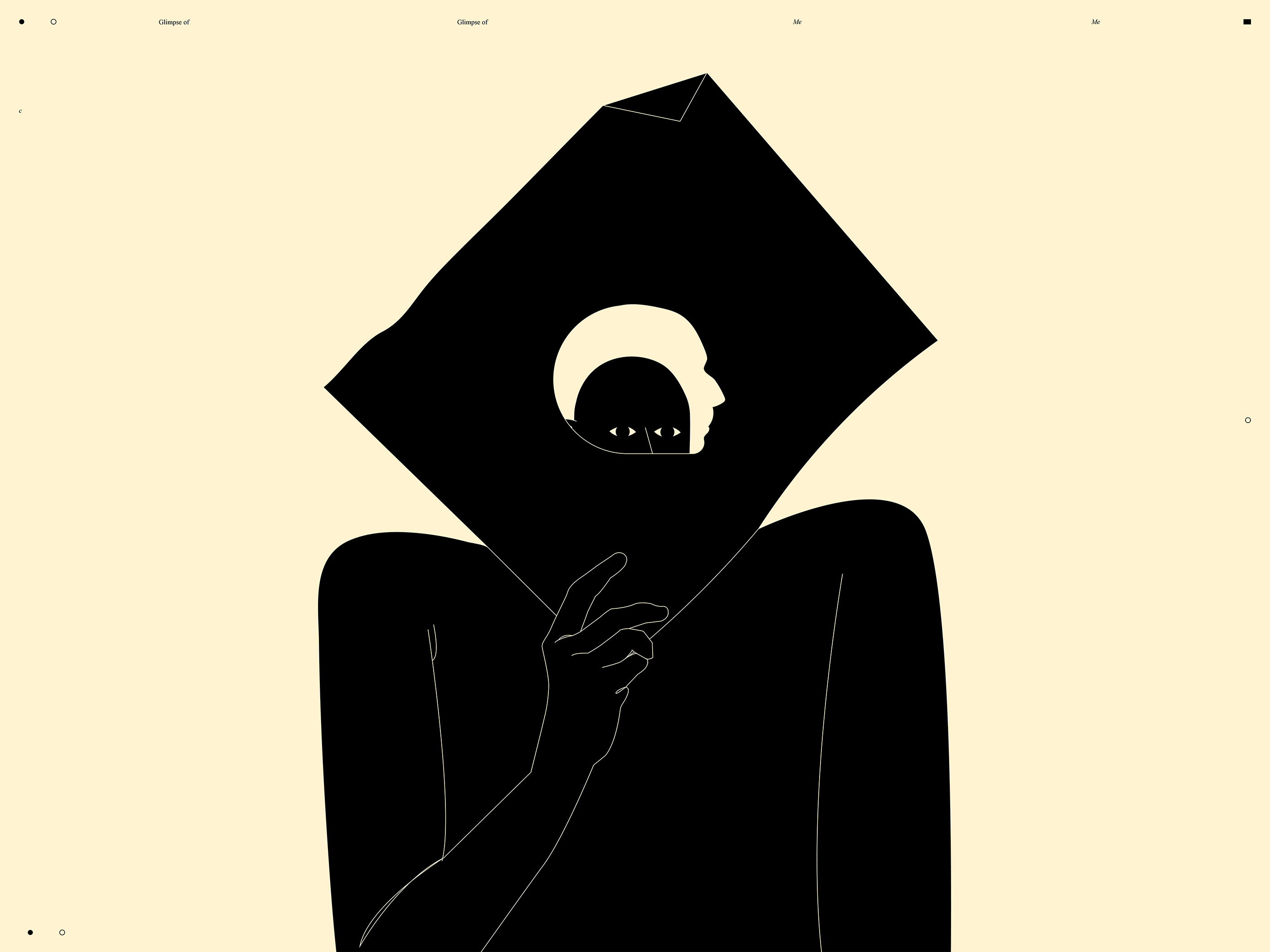 Glimpse Of ME abstract composition conceptual illustration design dual meaning figure figure illustration illustration image of self laconic lines minimal philosophy portrait poster self portrait selfie