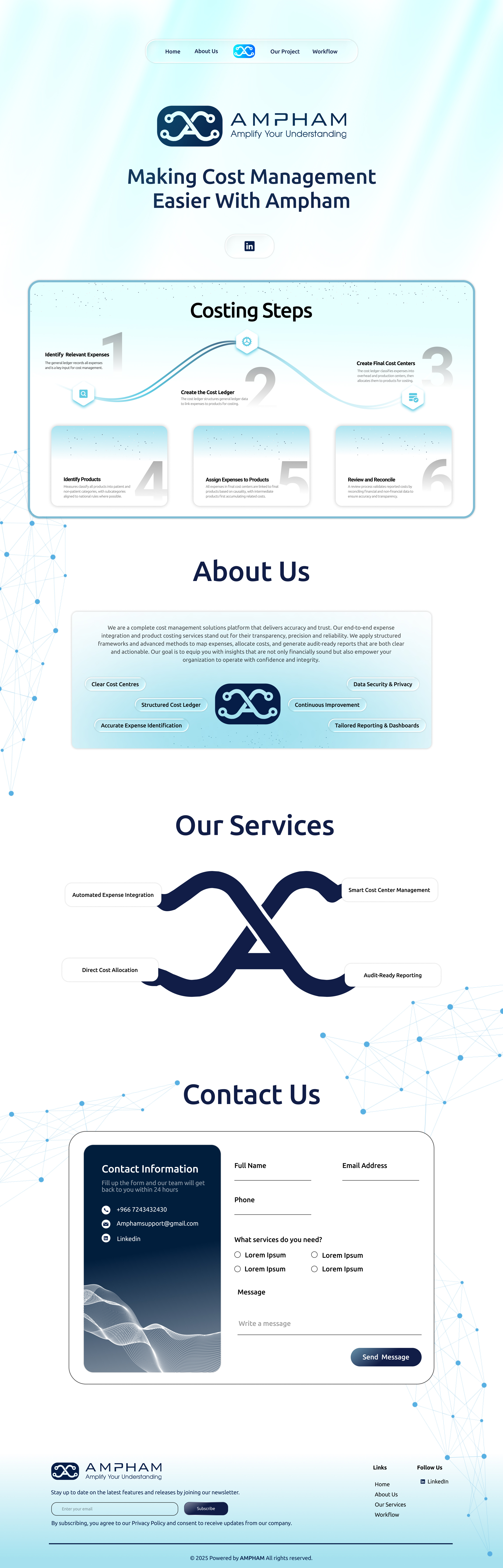 Costing Landing page ui