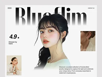 Blueflim Jewelry Landing Page branding design figma graphic design icon illustration jwelleury logo minimal ornament product ui ux website