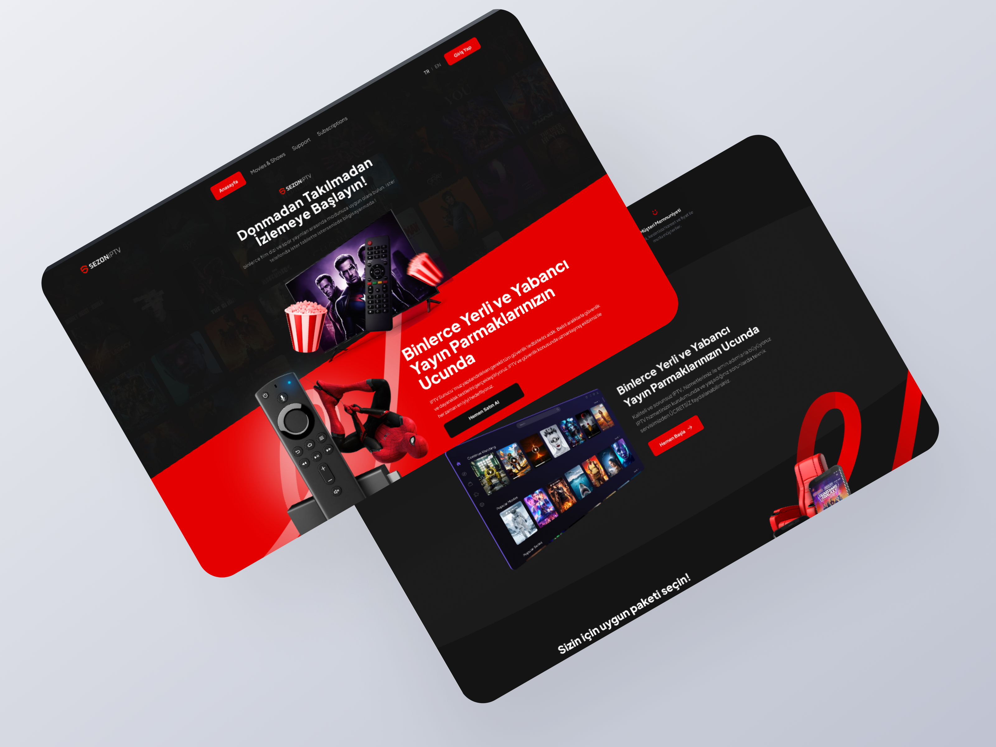 Example of IPTV Landing Page UI / UX Design
