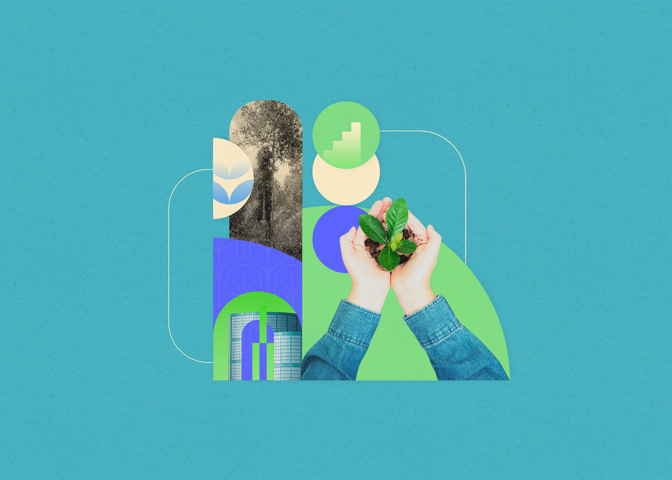 How Reforestation Is Redefining Corporate Impact climate change collage design editorial editorial design graphic design green energy illustration magazine old photoshop poster reforestation