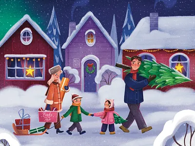 Waiting for Christmas 2d book illustration cartoon character design childrens book illustration childrens illustration illustration kidlit procreate storytelling