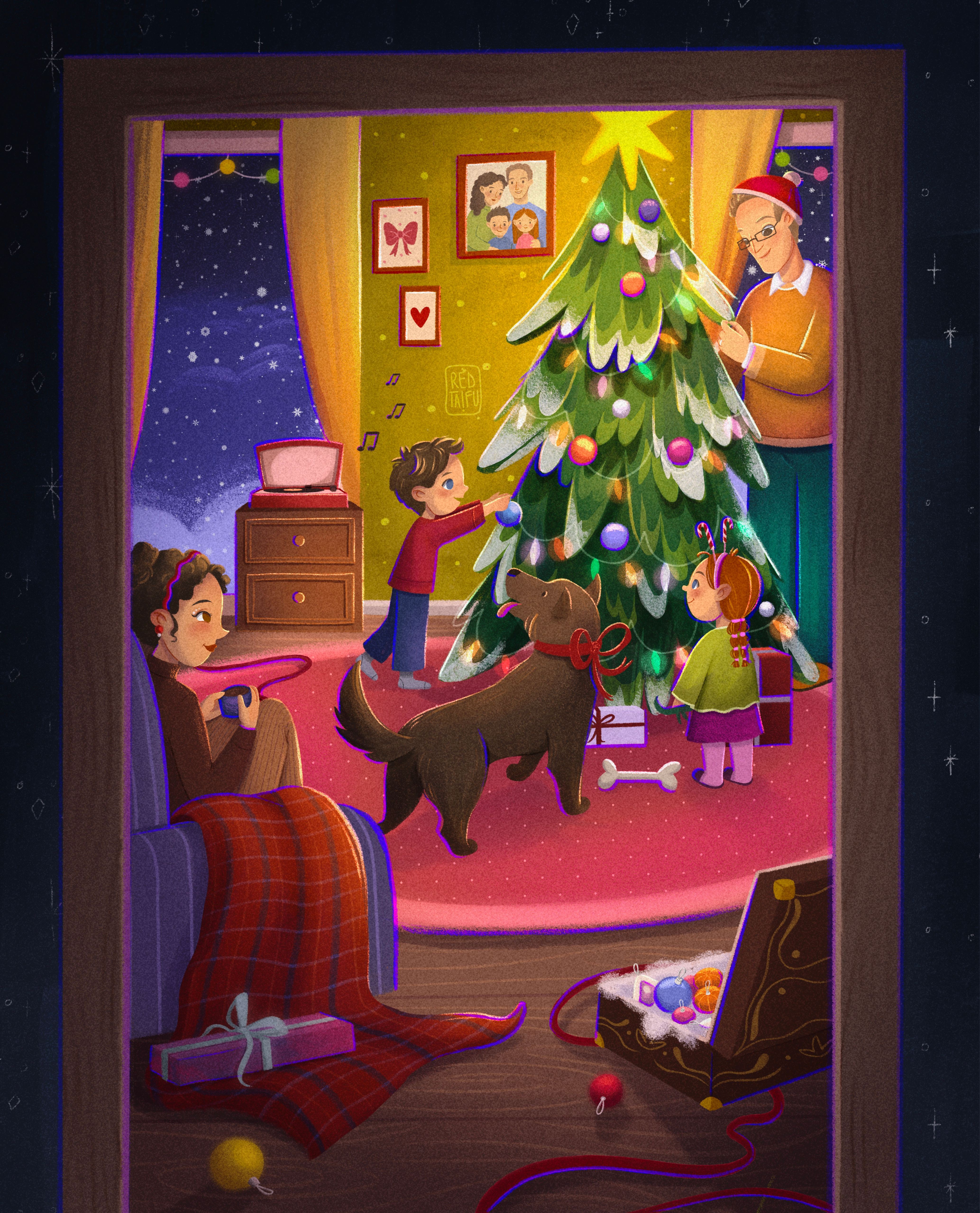 Holiday at home 2d book illustration cartoon character design childrens book childrens book illustration illustration illustrator kidlit picture book procreate storytelling