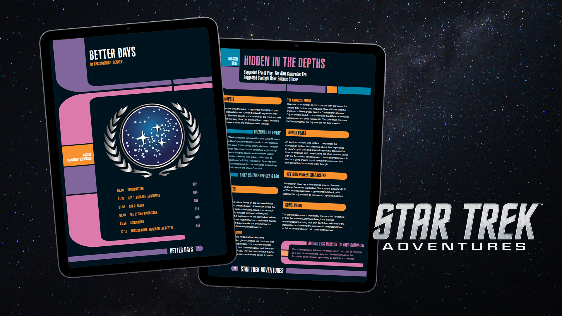 Star Trek Adventures: Better Days adobe illustrator adobe indesign booklet design illustration layout pdf design tabletop rpg