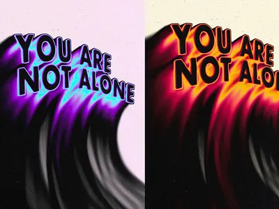 Not Alone Melting Text PSD Template - Free Download 3d graphic design logo motion graphics ui
