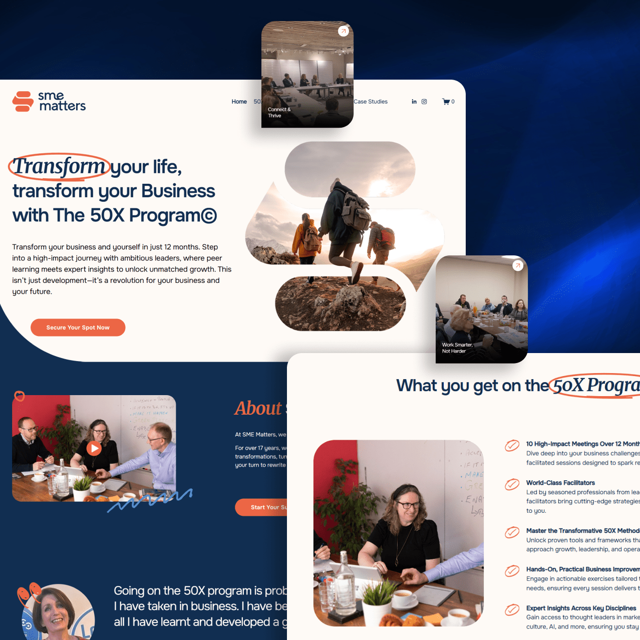 SME Matters – Streamlined Training Site Design clean design responsive design seo small business sme squarespace training platform uxui web design website redesign