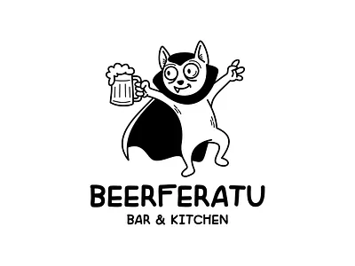 Beerferatu | Illustrative logo mascot animals art bar bat batman beer branding cartoon character comic food funny graphic design illustration logo logotype mascot