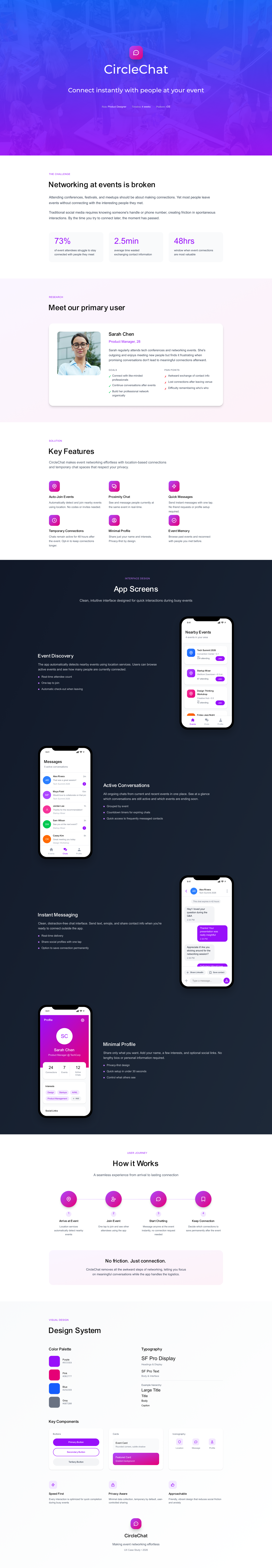 CircleChat (iOS Mobile) Case Study app branding case study chat convention expo graphic design ios messaging mobile proximity chat ui ux