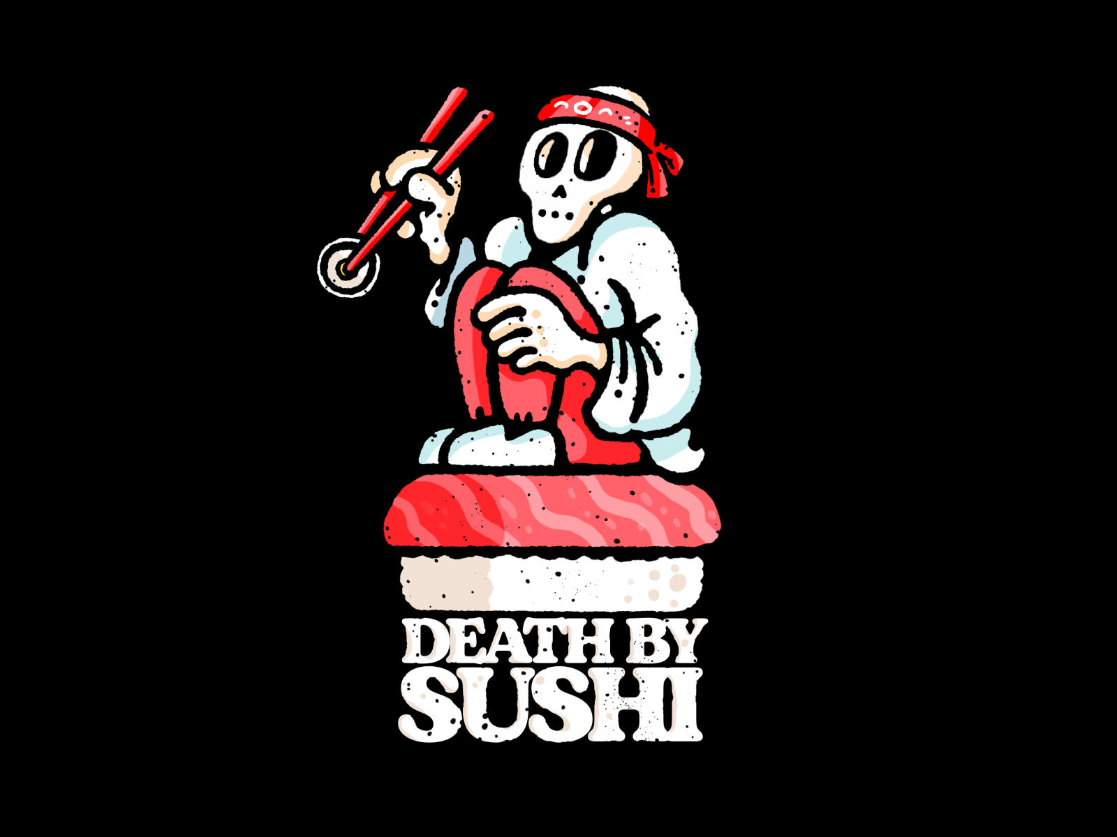 Death By Sushi death fish japanese salmon seafood skull skulls sushi