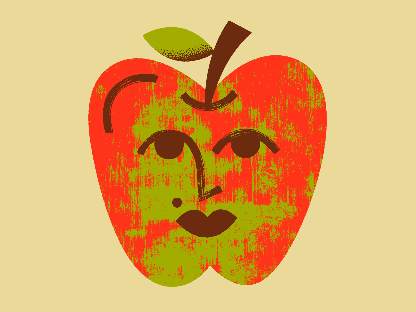 🍎🍏🍎🍏🍎🍏 apple art face fun illustration texture vector