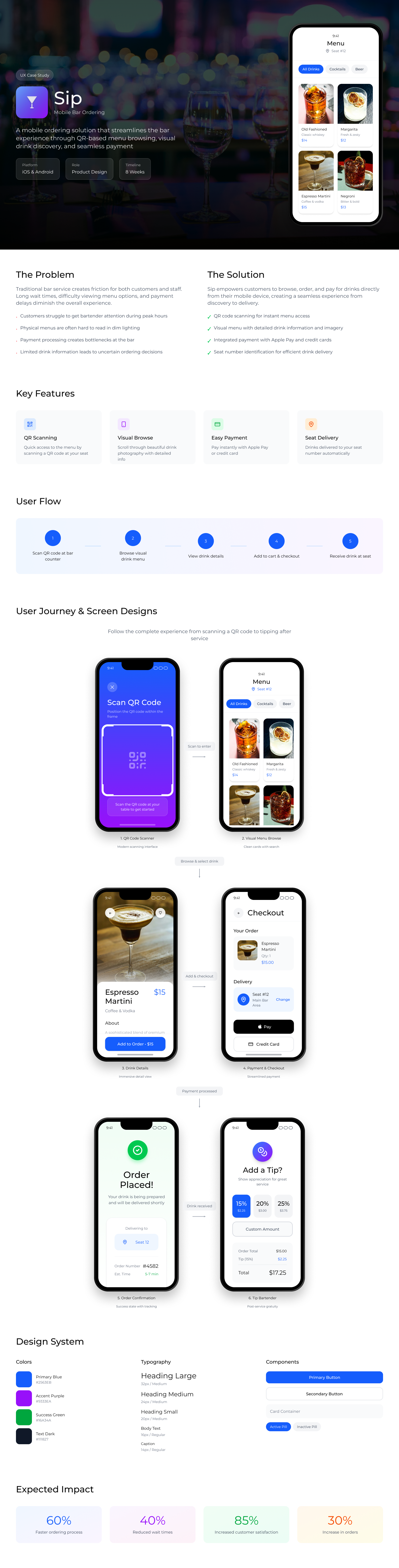 Sip Mobile App UX Case Study android case study graphic design ios mobile app ui ux