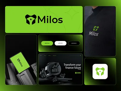 Milos | Finance Trading Logo & Branding brandidentity branding finance logo letter logo letter m logo logo branding logo design m logo tech logo trade logo trading ui