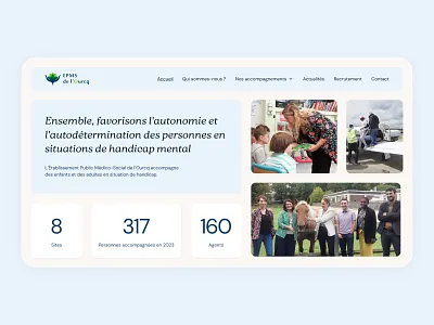 EPMS de l'Ourcq - Medical institution website bento blue clean hero banner medical ui website