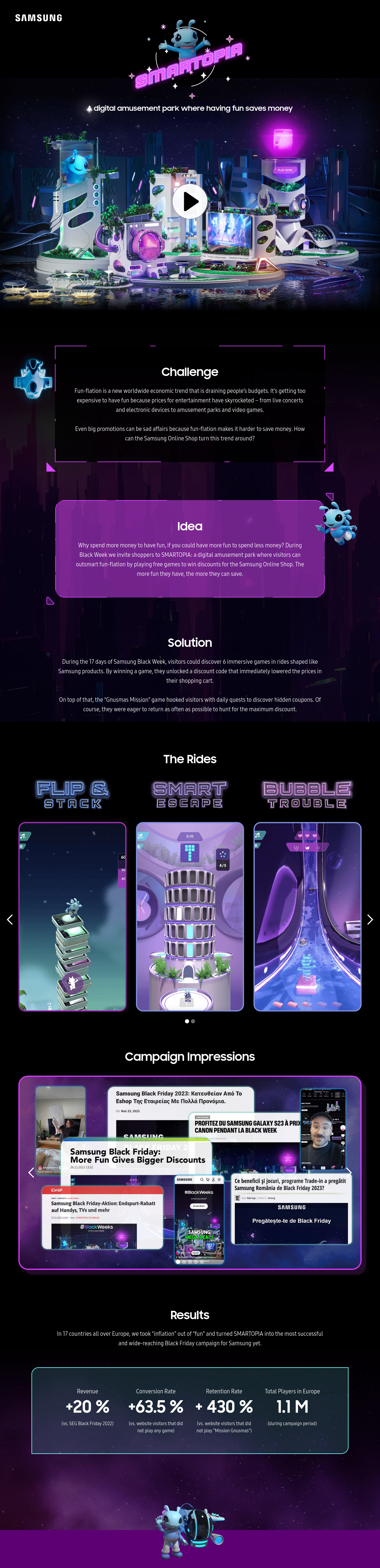 Samsung Smartopia landing ui web