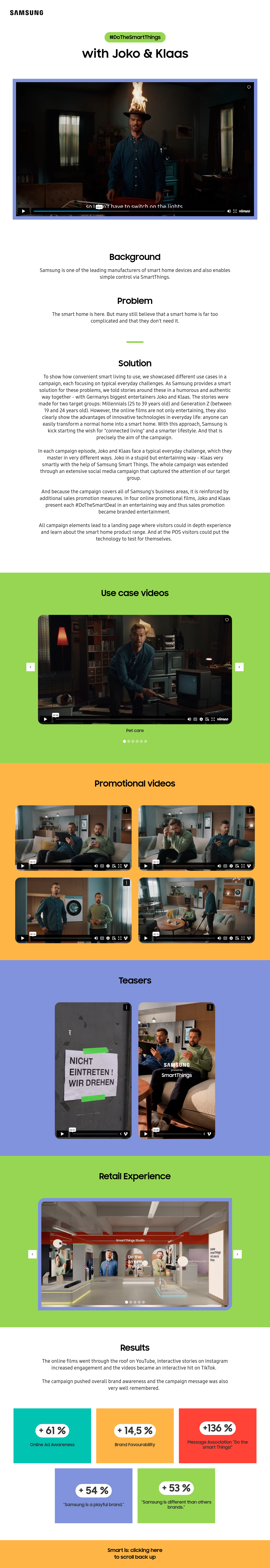 Samsung #DoTheSmartThings landing ui web