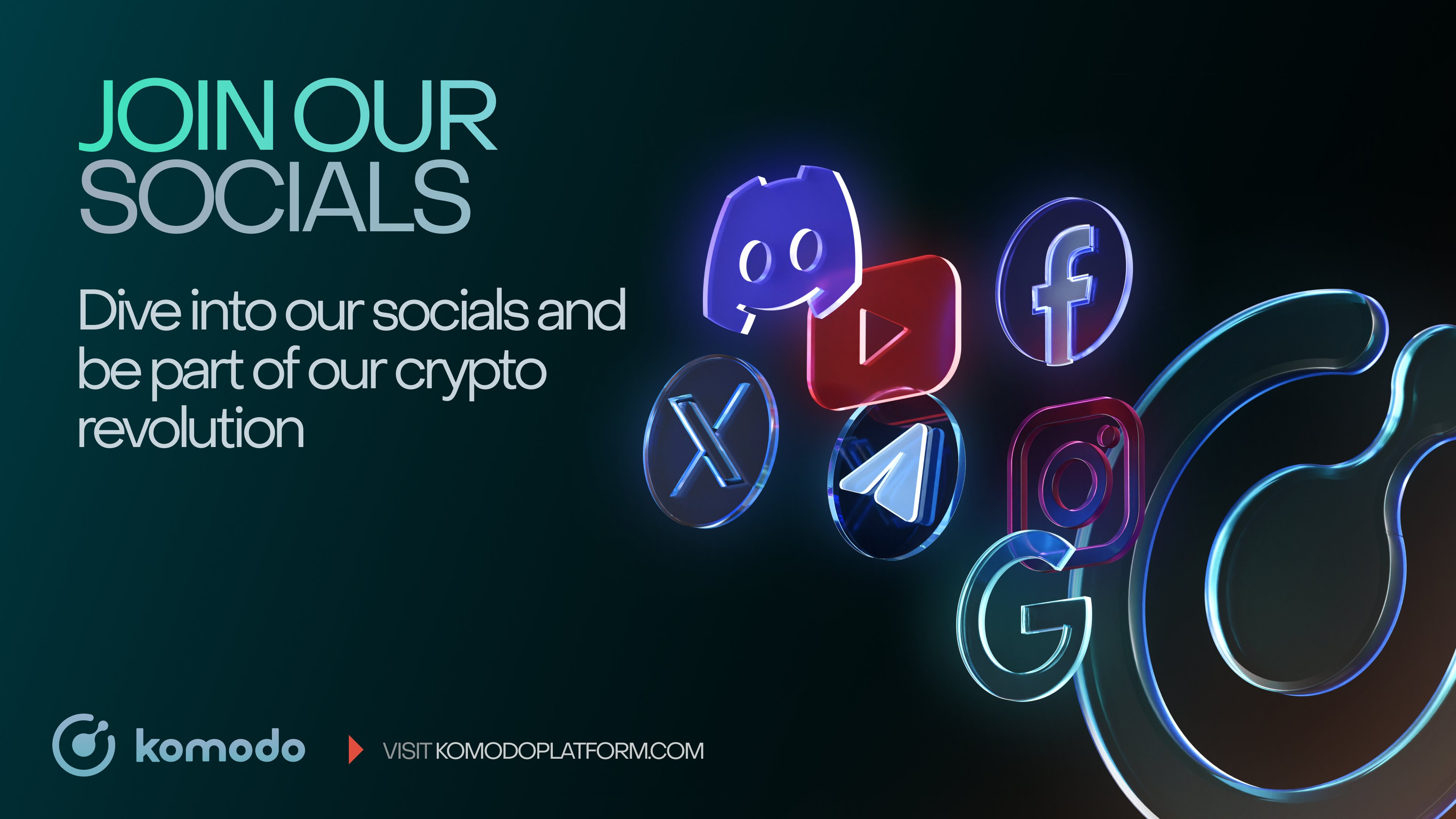Social Media Branding, Komodo Platform 3d branding graphic design logo