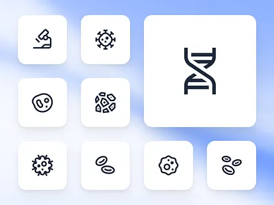 strangeicons: Biotech UI Icon Set - Regular Family asklepios icon set biotech icon set biotech icons blue clean digital health icons figma icons gradient healthcare icon family healthcare icon set healthcare icons healthtech icons iconography minimal minimal icons modern strangeicons ui icon set ui icons wellness icon set