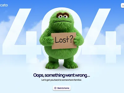 404 Error Page—"Lost?" 3d animation design graphic design illustration motion graphics typography ui vector web design