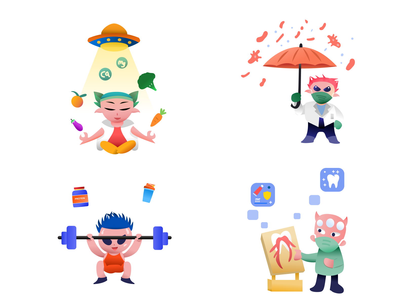 Alien Invasion ai alien character design colorful cute illustration ui