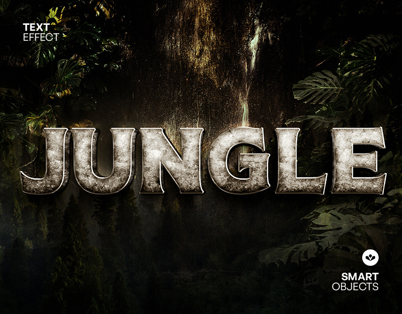 Jungle Adventure Text Effect design graphic design movie title solasome template text effect typography