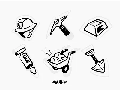 Mining icon 💎 - deldoodle amethyst cave detail icon diamond dig doodle doodle icon gold icon illustration mining mount papua rajaampat rock safety saphire shovel sketch sketch icon