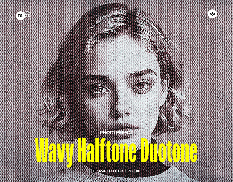 Wavy Halftone Duotone Effect design duotone graphic design halftone solasome template wavy