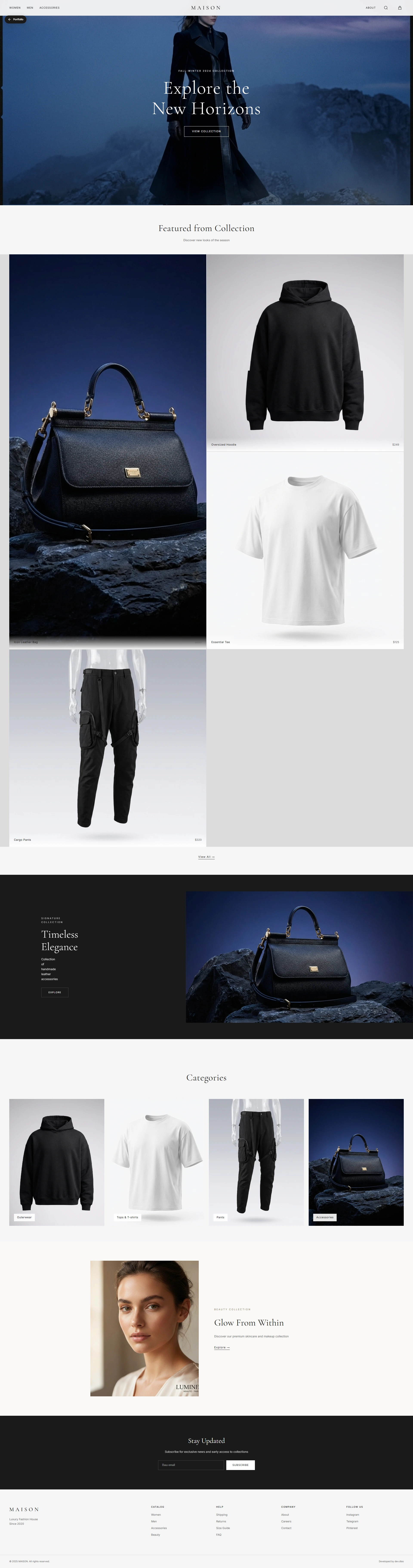 MAISON - Luxury Fashion E-commerce e com e commerce htmlcss javascript landing landing page site web site wordpress