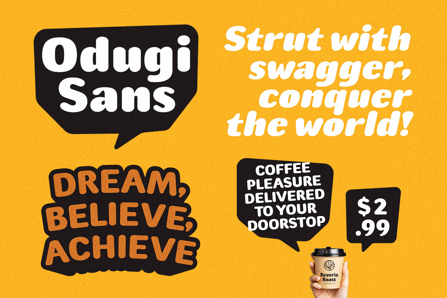 Odugi Sans - A Clean and Versatile Font crafting cursive font cute font display font fancy font groovy font headlines invitations marker font playful font posters quirky font quotes retro sans serif font social media design stationery stickers summer whimsical font