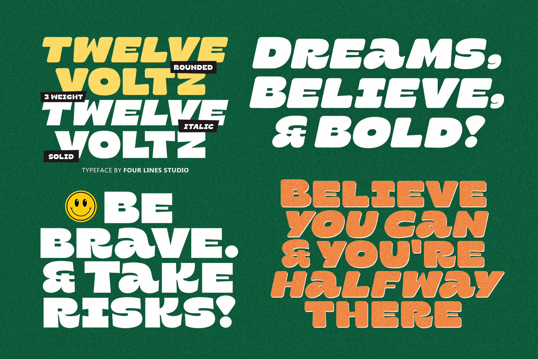 Twelve Voltz – Solid & Rounded Font all caps font attention grabbing font bold display font creative market font font for branding font for poster geometric sans headline typeface heavy font modern vintage font retro font rounded sans serif sporty font strong sans serif thick font