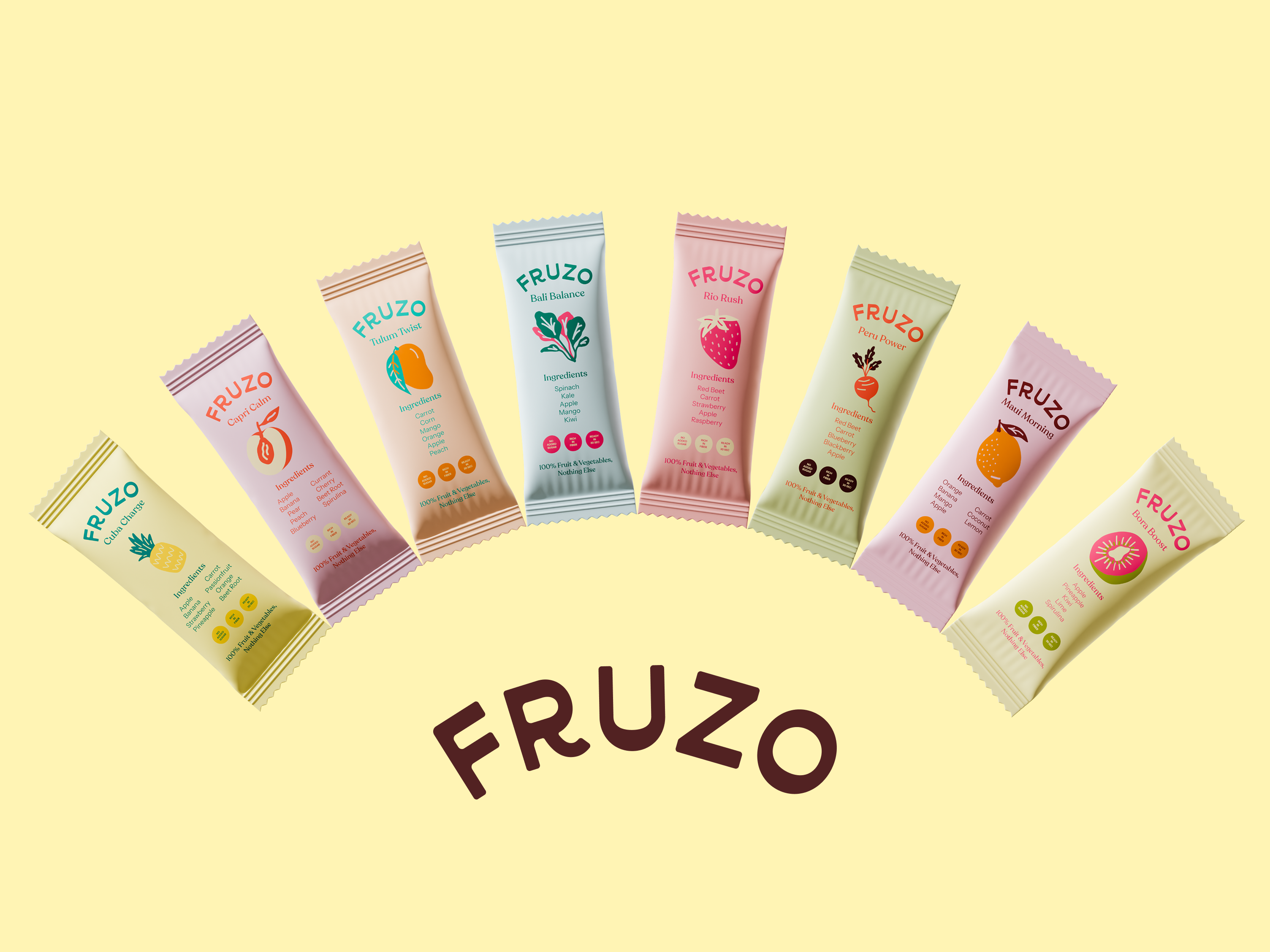 Fruzo || 3D Product Visuals 3d 3d design brand visuals drink and beverage ecommerce food branding label packaging design product design product visualization product visuals render visual design