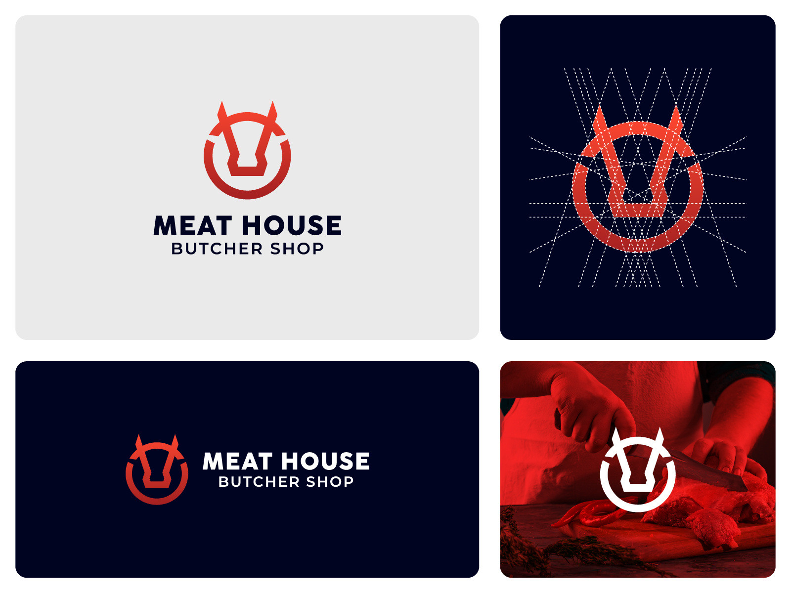 Minimal meat house logo design by Md Jamir Uddin on Dribbble