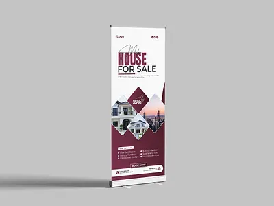 Modern house for sale Roll up banner Design australiarealestate branding canadarealestate dreamhome graphic design houseforsale kuwaitrealestate logo luxuryliving modernhomes newhome projectbaseddesign propertyinvestment propertymarketing realestatebranding realestatedesign ukrealestate usarealestate