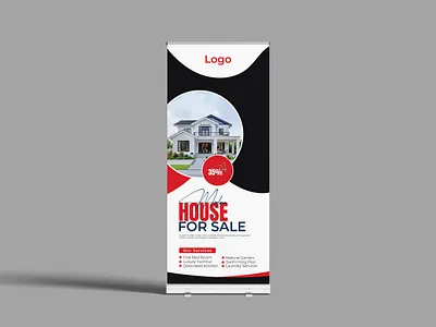 Modern house for sale Roll-up banner Design australiarealestate branding canadarealestate dreamhome graphic design houseforsale kuwaitrealestate logo luxuryliving modernhomes newhome projectbaseddesign propertyinvestment propertymarketing realestatebranding realestatedesign ukrealestate usarealestate