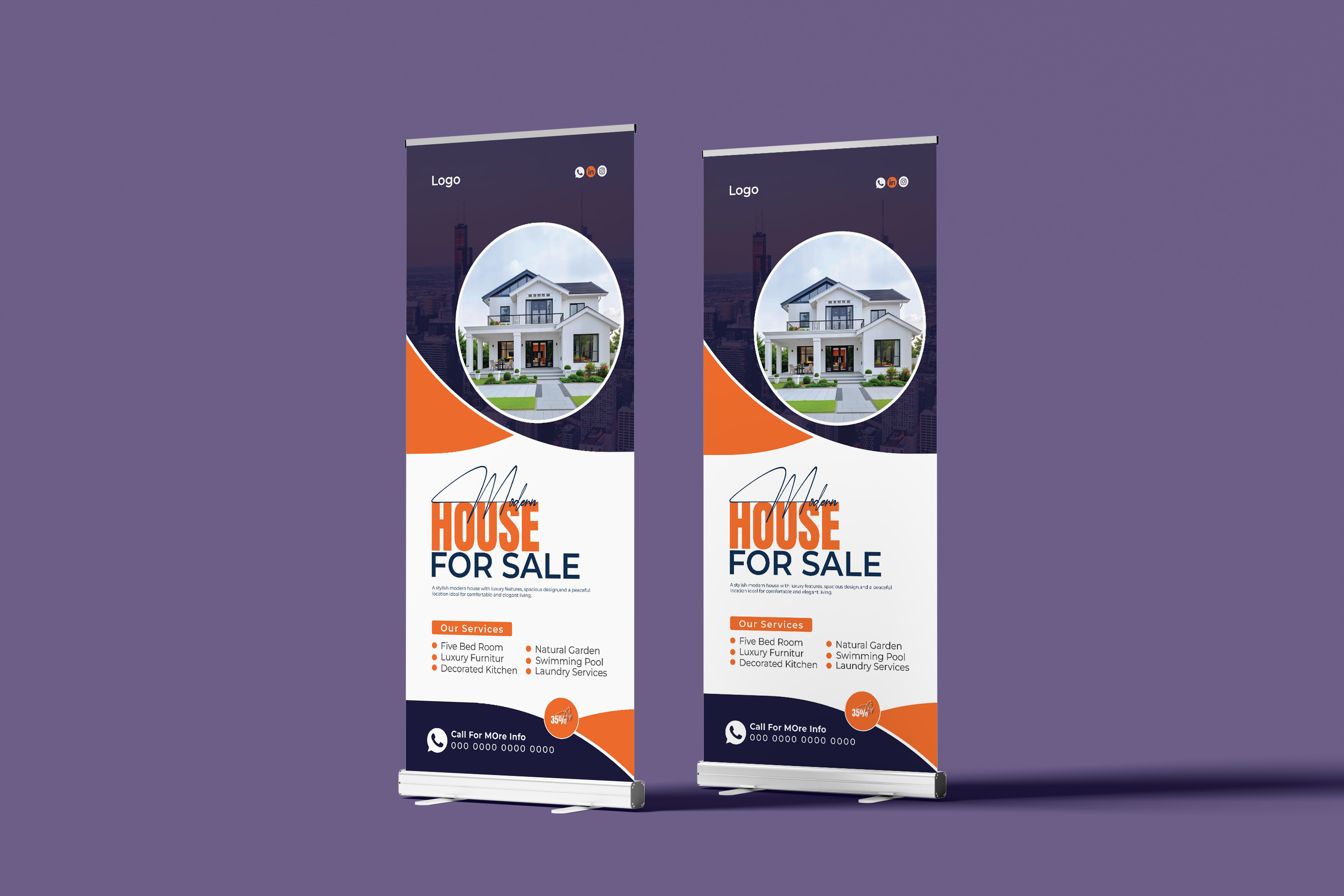 Modern house for sale Roll up banner Design australiarealestate branding canadarealestate dreamhome graphic design houseforsale kuwaitrealestate logo luxuryliving modernhomes newhome projectbaseddesign propertyinvestment propertymarketing realestatebranding realestatedesign ukrealestate usarealestate