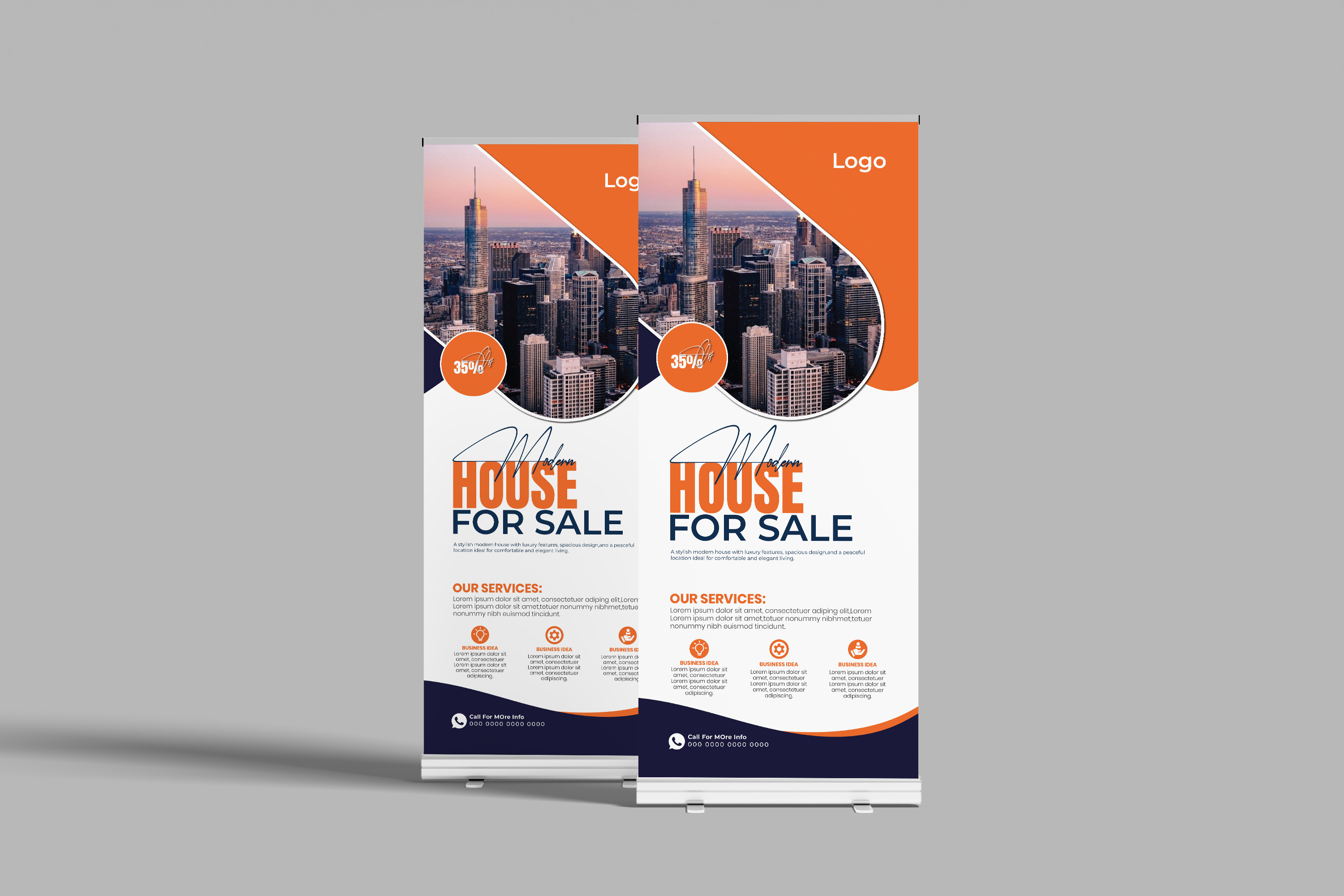 Modern house for sale Roll up banner Design australiarealestate branding canadarealestate dreamhome graphic design houseforsale kuwaitrealestate logo luxuryliving modernhomes newhome projectbaseddesign propertyinvestment propertymarketing realestatebranding realestatedesign ukrealestate usarealestate