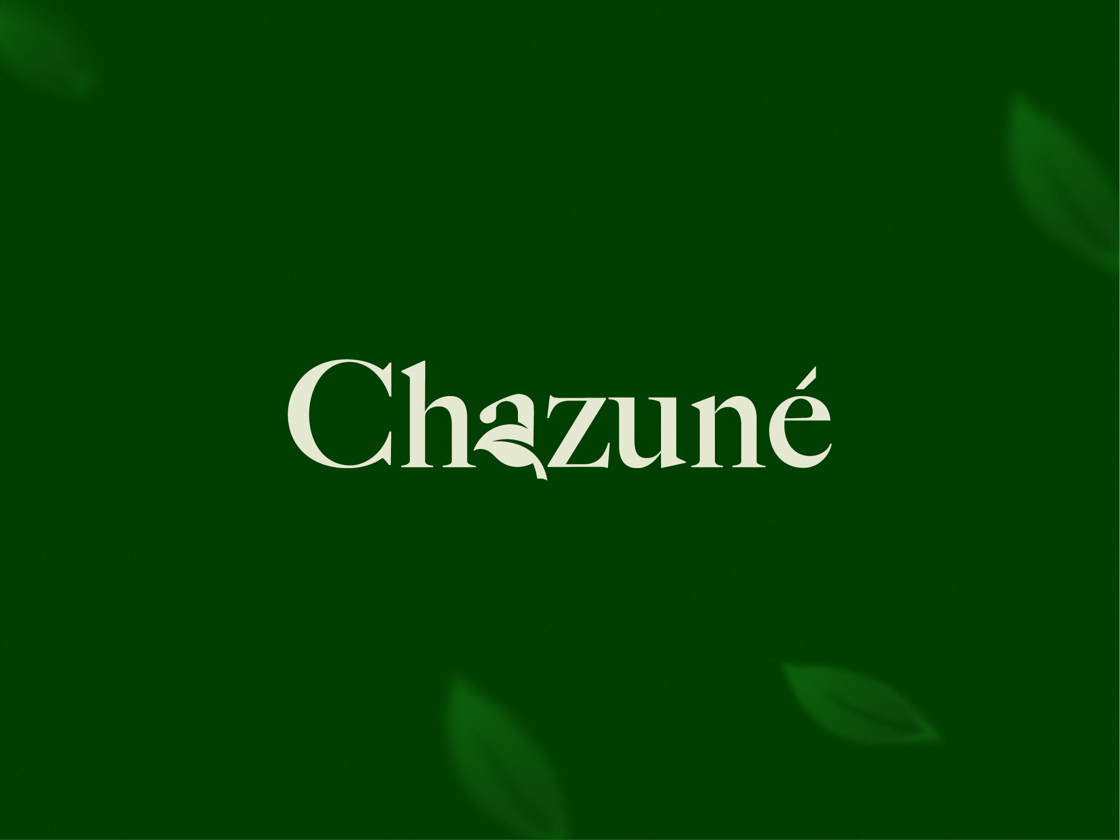 Chazuné - Timeless Pieces, Mindful Moments asthetic branding chazune logo crafted simplicity creative logo creative wordmak elegant logo logotypo luxury logo matcha leaf logo matcha leaf with letter a mindful logo minimalist logo serene sophisticated logo sustainable elegance tea leaf logo timeless design