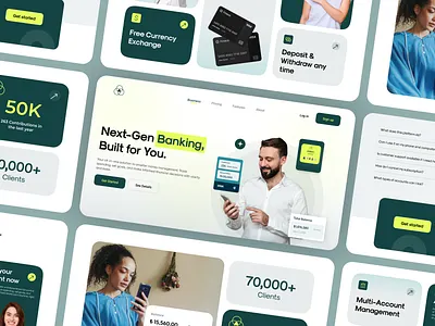 Finance Landing Page banking clean design digital agency finance finance landing page graphic design hero section interface landing landing page minimal modern muhammad ali saas ui ux web website