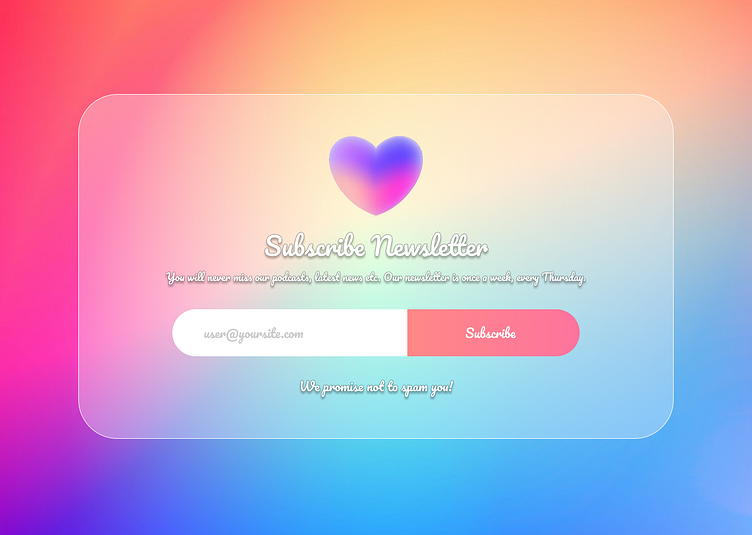 Day 26 โ Newsletter Subscription UI by Vedant Mehra on Dribbble