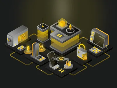 Block Mesh — Decentralized Finance 2D Illustration 2d 2d illustration animate b2b blockchain clean crypto cryptocurrency dapp decentralized finance defi dipa inhouse illustration micro interaction modern saas startup vector web3