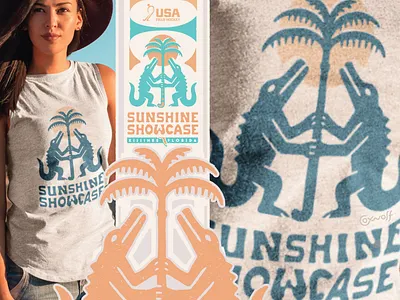 USA Field Hockey - Florida Gator Offering alligator bohemian branding event exotic florida graphic design illustration label design lettering logo logo design logos mystical palm tree pattern poster print textiles vintage