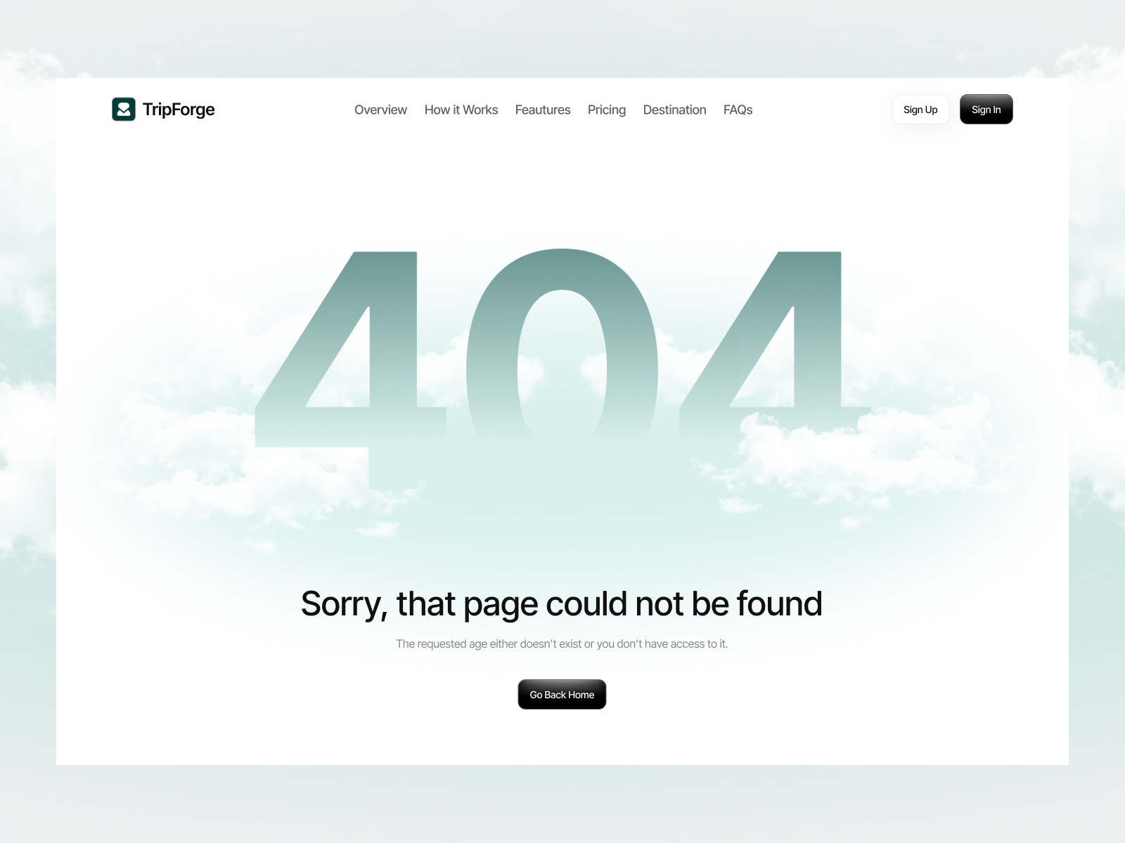 aiページ TripForge - AI for Trip Planner (404 Page) by Robbi Darwis for