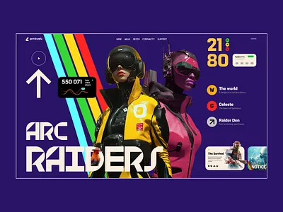 ARC Raiders | Sci-Fi Landing Page UI Design arc concept art creative cyberpunk digital art future game game design graphic design minimalism neocyberpunk raiders scifi typography ui киберпанк